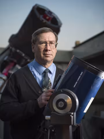Jim Sowell with telescope