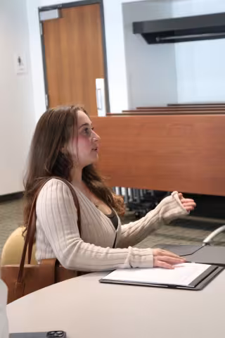 A student asks a question.